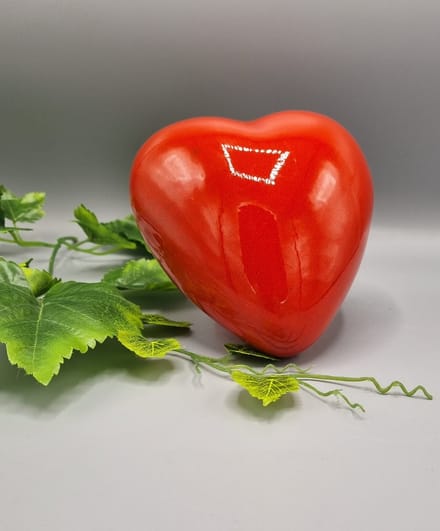 Urn - Keramiek - Hart - Rood - 800ml - 1 askamer - Hand-made