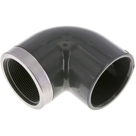 Pvc 90Graden Bocht Aansluiting Vrouwelijke Socket 63X75Mm X Vrouwelijke Rp 2''