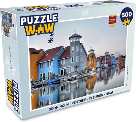 Puzzel Groningen - Reitdiep - Kleuren - Huis - Legpuzzel - Puzzel 500 stukjes