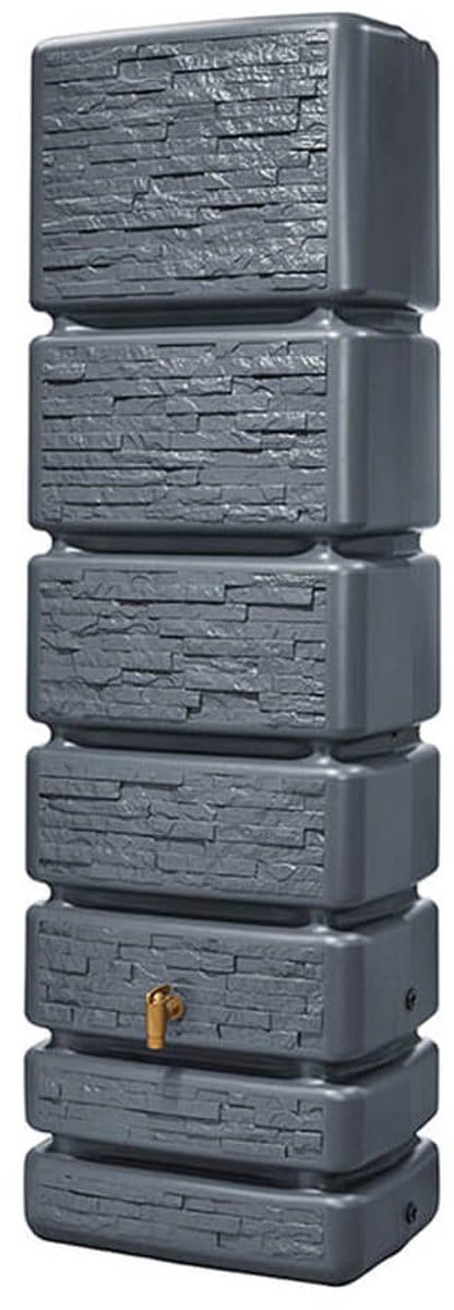 4Rain - Regenton Slim - Stone Decor - 350 Liter - Antraciet