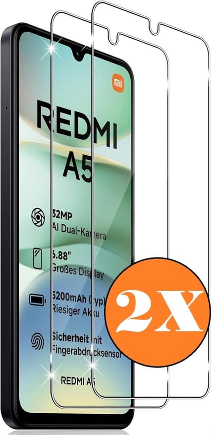 Screenprotector geschikt voor Xiaomi Redmi A5 4G/Redmi 14C/Poco C75 - gehard Glas Tempered Glass - 2 Stuks