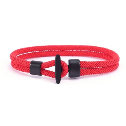 Bovista Armband - Staal - Nep Zilver - Dames - Rood