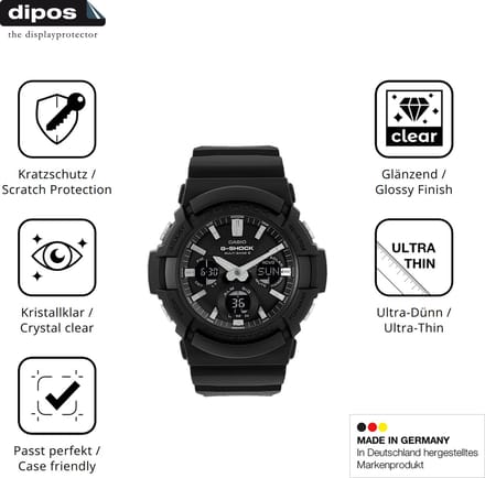 dipos – 6x Beschermfolie geschikt voor Casio G-Shock GAW-100 | Krasbestendige & heldere Screenprotector Ultra-Thin