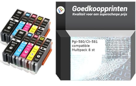 Huismerk Canon PGI-580 / CLI-581 XXL inkt 2 x 5 Kleuren Multipack (154ml)