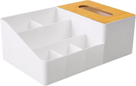 Multifunctionele Tissuehouder en Bureau-organizer voor Make-upopslag, Desk Storage en Cosmetica Organizer van Bamboe