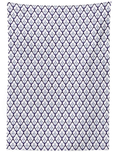 ABAKUHAUS Tafelkleed – Delfts Blauw Ontwerp – Indigo/Wit – 140x170 cm