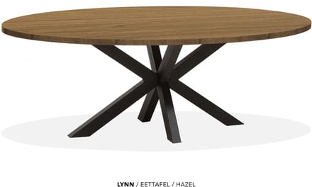 Maxfurn - Lynn - Ovale eettafel Lynn | Zeer krasvast | Kleur: Hazel | Afm. 220x120cm