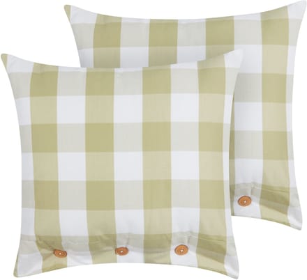 TAMNINE - Sierkussen set van 2 - Lichtgroen - 45 x 45 cm - Polyester
