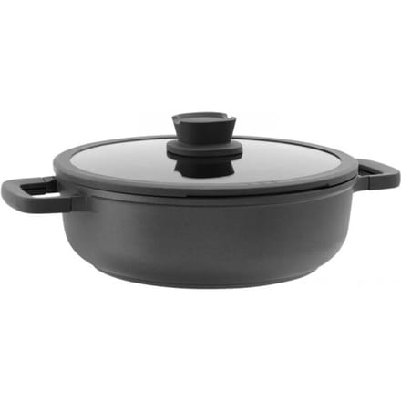 Sauteerpan antikleef met deksel Stone 28cm - Zwart - PFAS-vrij