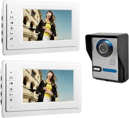 Video Deurtelefoon Systeem - Intercom Systeem - Bezoekers Herkennen - Handsfree Intercom - 7 Inch Scherm - Zwart