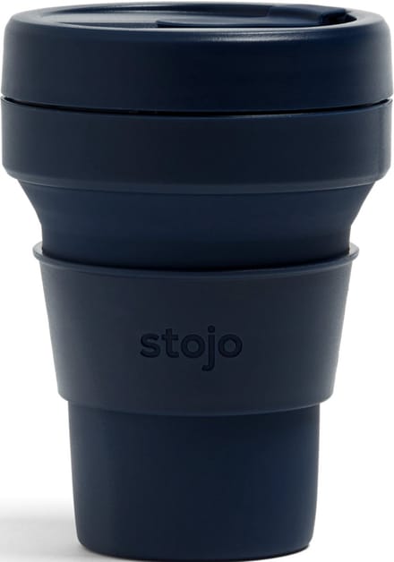 STOJO - Opvouwbare beker - To Go - Denim - Donker Blauw - 355ml - Herbruikbaar