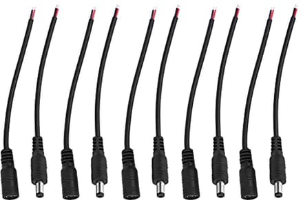 5 Pairs 5.5x2.1mm DC Power Connector for LED Strips, CCTV Cameras and Small Appliances