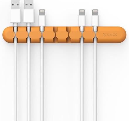 Cable Organizer Voor 7 Kabels Oranje - Kabel Wegwerking - Kabelklemmen - Cable Management - Bureau