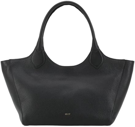 abro shopper schoudertas Leather Agave Shopper Senta Black / Gold zwart