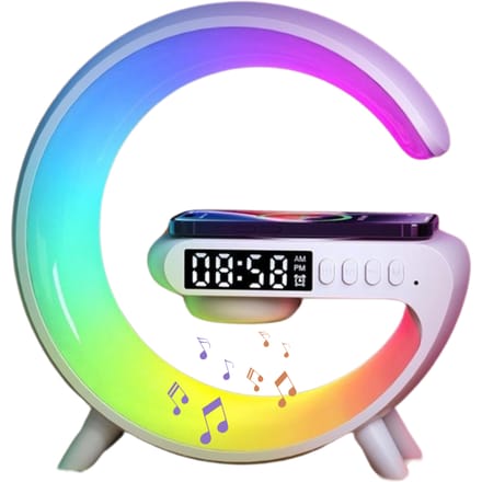 Bluetooth-luidspreker met lamp RGB-licht met ingebouwd draadloos snel opladen en wekker
