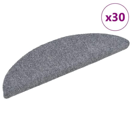 vidaXL - Trapmatten - Zelfklevend - 30 - stuks - 56x17x3 - cm - Lichtgrijs - Halfrond