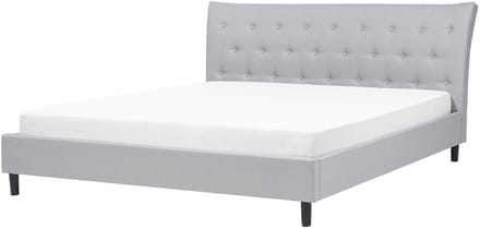SAVERNE - Tweepersoonsbed - Lichtgrijs - 180 x 200 cm - Polyester