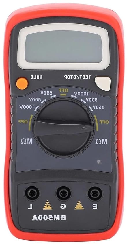 Isolatieweerstandsmeter - Megohmmeter Ohmmeter - Elektrisch Testen - Hoogspanning LCD - 1000V - Zwart