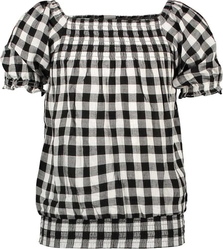 B-Nosy Meisjes blouses B-Nosy Girls check woven top Sunny black /white a 110