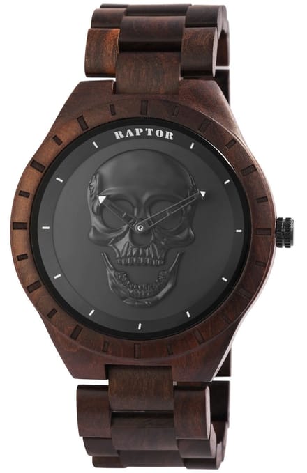Raptor Herenhorloge Sandelholz Snorre, Mineralglas