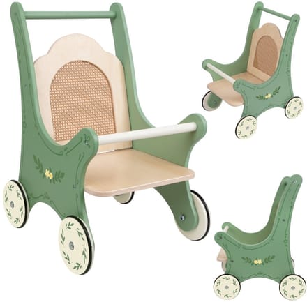 Classic World Vintage Wooden Doll's Pram