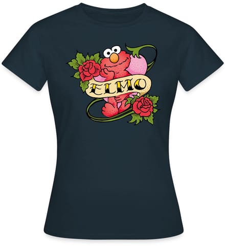 Sesamstraat Elmo Tattoo Vintage T-Shirt Dames