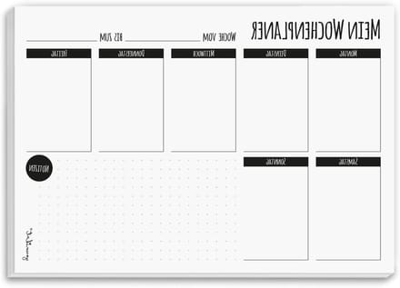 Weekplanner Notitieblok - Agenda Organizer - Weken Plannen - Scheurbaar Formaat - DIN A5 - Zwart Wit
