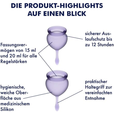 Satisfyer 'Feel Good - Menstrual Cup Set', 15 & 20 ml