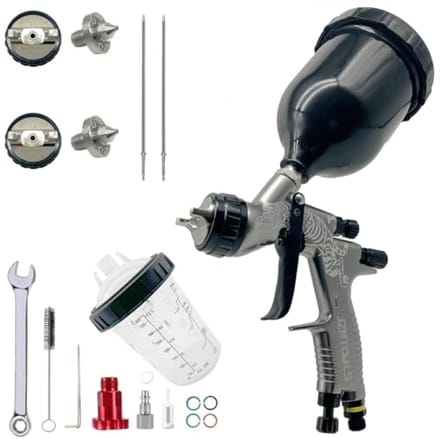 Professioneel HVLP spuitpistool met 1,3 mm/1,8 mm nozzle en 600 ml verfbeker