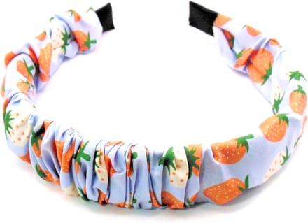Diadeem lila kleur met oranje-wit aardbei patroon