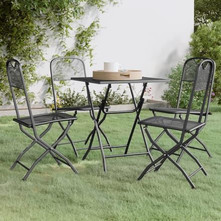 vidaXL - 5-delige - Tuinset - metaalgaas - antracietkleurig