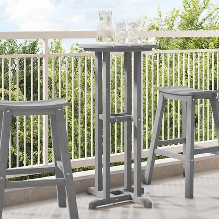 vidaXL Bartafel Lichtgrijs 55 x 55 x 107 cm Polyetheen