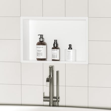 AquaVik Inbouwnis Inbygg 30x60x7 cm Mat Wit
