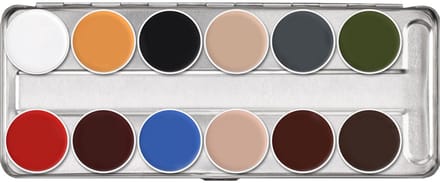 Kryolan Supracolor (vet)schminkpalet B 12 basis kleuren