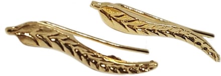 Fako Bijoux® - Oorbellen - Steker - Leaf - Veertje - Goudkleurig