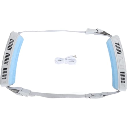 Ventilateur de taille portable multifonctionnel à 3 vitesses réglables Compresse de glace Efficace Grand angle Ventilateur de ceinture gris argent