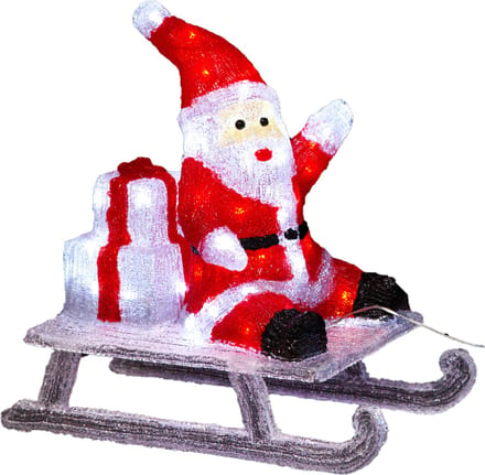 Feeric Lights & Christmas Kerstverlichting figuur - kerstman op slee - 48,5 cm - 60 led lampjes