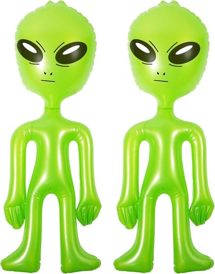 Solidchoice - Set van 2 Opblaasbare Aliens voor Feestdecoratie