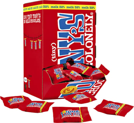 Tony's Chocolonely Tiny Tony's Melk Chocolade - Melkchocolade 900 gram 100 stuks Belgische Fairtrade Chocola
