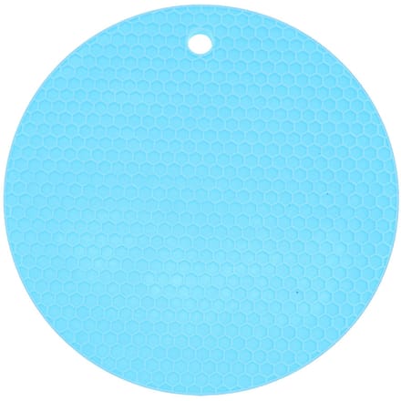 Tapis de Forme Ronde Silicone Épaissi de Qualité Alimentaire Napperon Coussin Isolant Tapis pour Four à Micro-ondes Jaune bleu