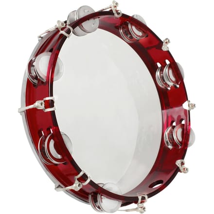 10 Inch Handheld Tamboerijn Dubbele Rij Tamboerijn Drumset Percussie Instrument Muziekinstrument rood