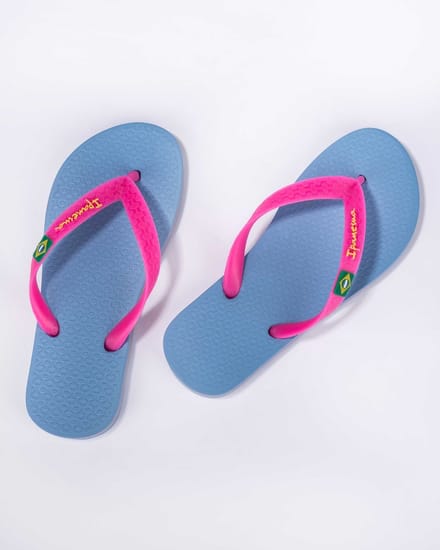 Ipanema Classic Brasil Kids Unisex Junior Slippers - Blue/Pink