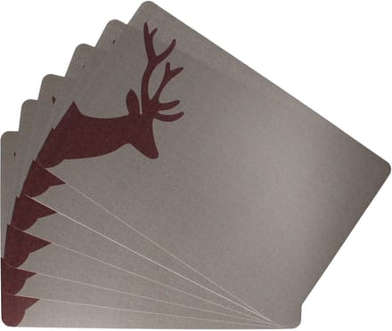 Set van 6 HIRSCH placemats, bruin-beige, 43,5 x 28,5 cm, rechthoekig – 15108