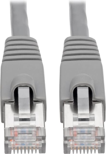 Tripp-Lite N262-014-GY Cat6a 10G-Certified Snagless Shielded STP Network Patch Cable (RJ45 M/M), PoE, Gray, 14 ft. TrippLite