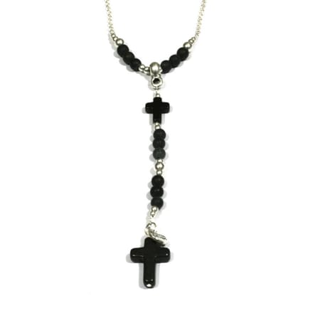Heaven Eleven Men - heren - ketting - edelsteen - Onyx - bruin - kruis