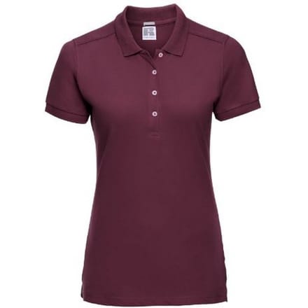 Russell Dames/dames Stretch Short Sleeve Polo Shirt (Bourgondië)