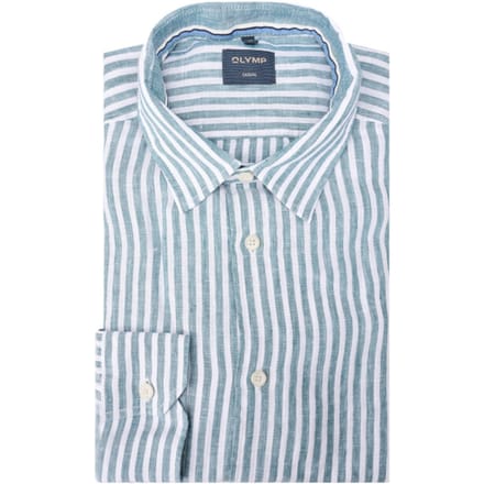 OLYMP Casual Overhemd, Regular Fit, Kent, Smaragdgroen