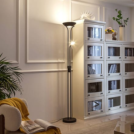 Lindby LED leeslampje Josefin, zwart, leeslampje, dimbaar