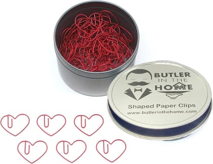 Hartvormige Paperclips Rood in Geschenkdoos - 100 Stuks