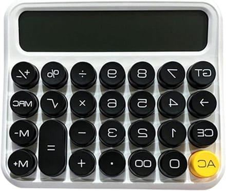 Bureau Rekenmachine - Desktop Rekenmachine - Dagelijks Gebruik - Afneembare Keycaps - 14 x 16 x 5 cm - Wit